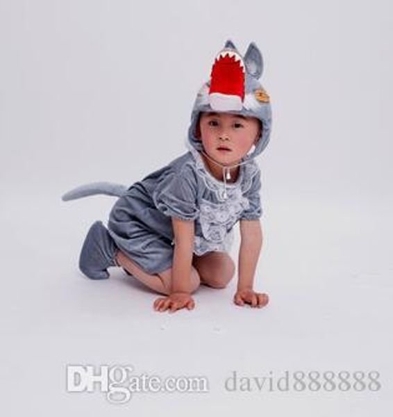 

2018 new style children cosplay gray wolf yellow dog animal perform clothing boys and girls dance clothes, Black