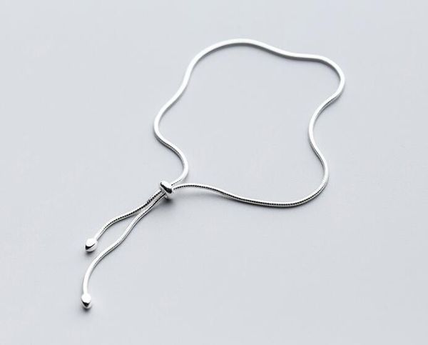

100% real. 925 sterling silver jewelry snakebone chain beads lucky chain bracelet adjustable for diy handmade s775, Black