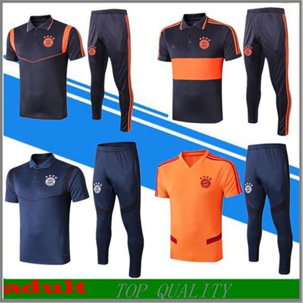 

new 2019 bayern munich soccer polo training suit 19 20 kimmich vidal lewandowski muller football polos short sleeve tracksuit, Black