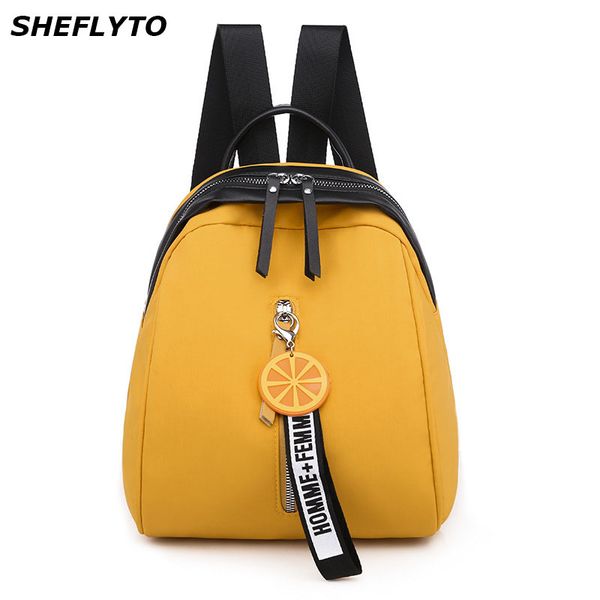 

2020 waterproof oxford women backpacks school bags for teenager girls yellow small backpacks travel shoulder bag famale rucksack