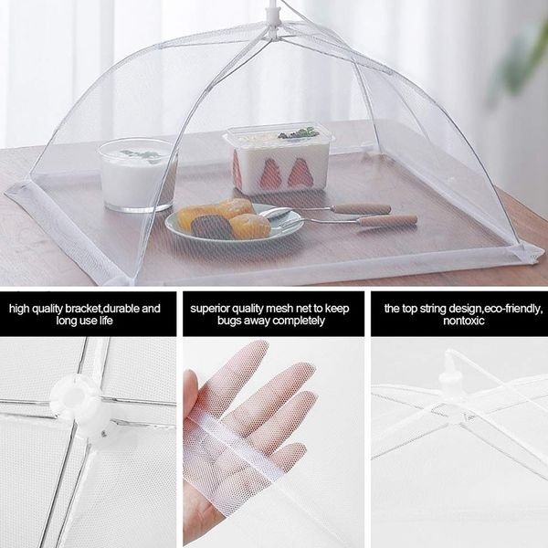 

pop-up mesh food covering tent umbrella, 8 pack outdoor food covering net, party picnic, barbecue, reusable and foldable reusabl other house
