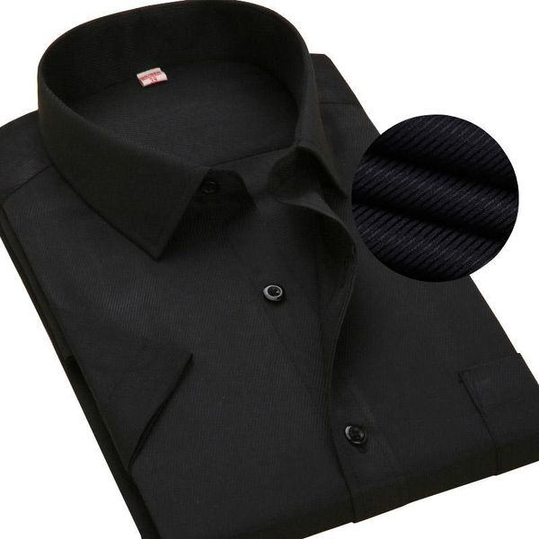 

short sleeve men shirts black twill mens casual shirts summer fashion dress slim fit, White;black