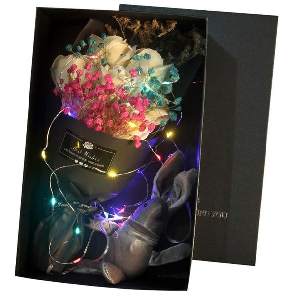 

valentine's day diy soap flower gift rose box bouquet wedding home festival gift for girlfriend party wedding decoration
