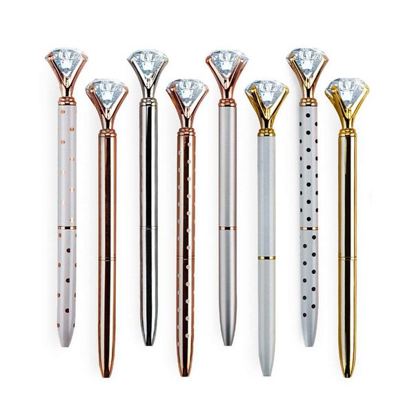 

a set of 8 ballpoint pens, 8 ink refills, and velvet gift bags. a variety of beautiful crystal twisted action diamond pens, Blue;orange