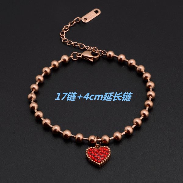 

korean-style fashion stainless steel bracelet roman numerals diamond double ring k gold clover titanium steel spring and summer bracelet, Black