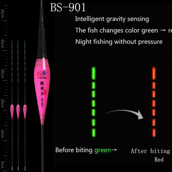 

smart fishing led light float luminous glowing float fish bite automatically remind electric fishing buoy with batteries #d