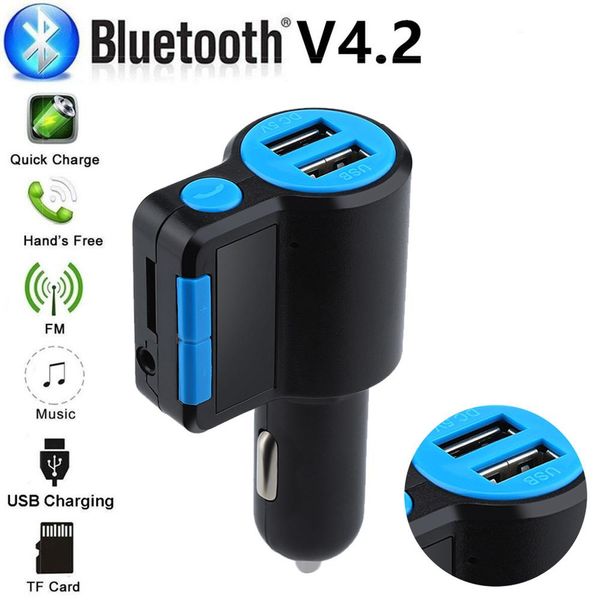 

new bluetooth car fm transmitter wireless radio adapter usb charger mp3 player handsautomobile audio receiver #529