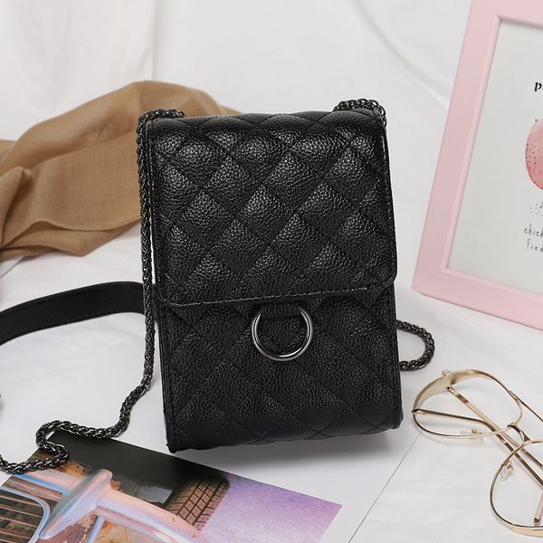 

ромб цепи мешок дикий женщины к 2020 году новые сумки женщин плечо перекинул одну вертикальную телефон