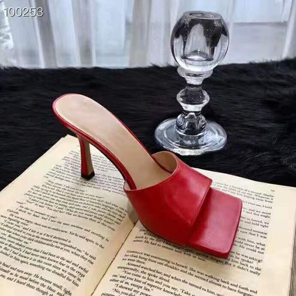 

luxury women designer flip flop nappa dream square toe sandal stretch sandals ladies luxury casual slippers wedding woman high heels, Black