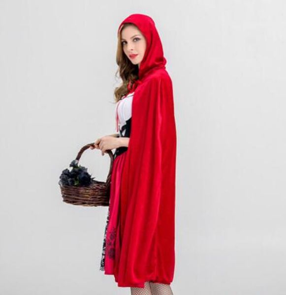 

хэллоуин женские платья косплей красная шапочка fancy halloween uniform для женщин hood платья размер s-xl доступные, Black;red