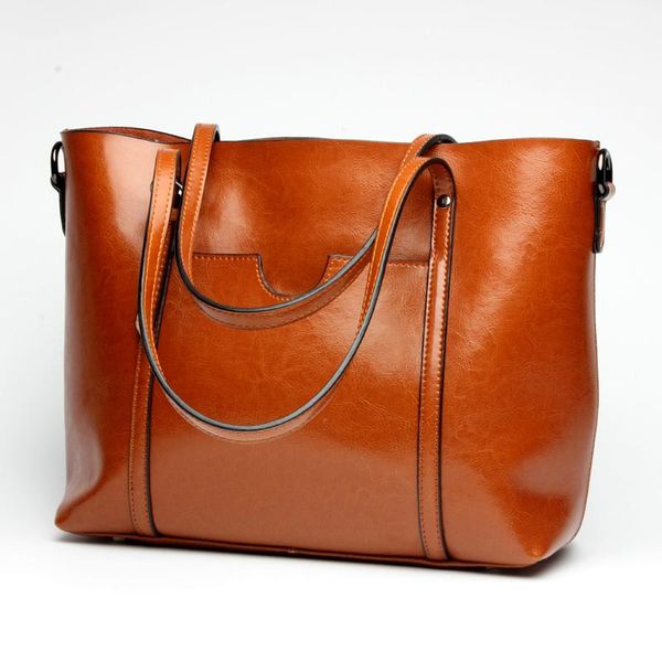 

genuine leather 5a own brand totes with shoulder belts women casual handbags large volume middle totes 3 layers inside single shoulder bag