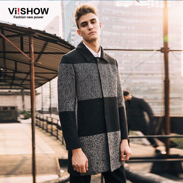 

viishow brand winter горох пальто мужчины куртка длинные пальто мужчина пальто зимы куртки длинные пальто для мужчин fc10153, Tan;black