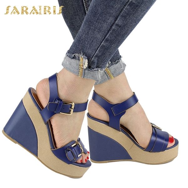 

sarairis 2019 vantage verano plataforma de gran tamaÃ±o 34-43 zapatos de ocio mujer tacones altos fiesta fecha sandalias mujeres zapatos, Black