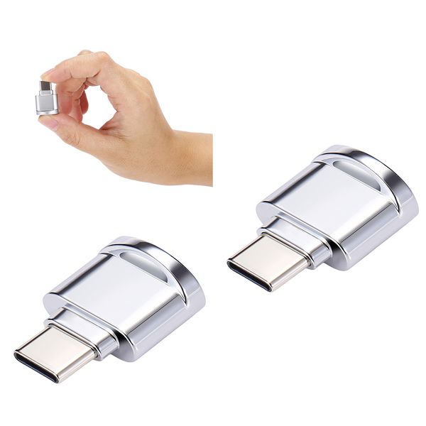 

2x usb 3.1 type-c to tf card reader otg adapter for -silver