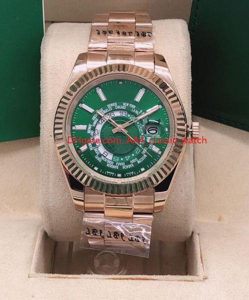 

new watches 42mm sky-dweller green dial 326933 asia 2813 automatic mechanical mens watch watches, Slivery;brown