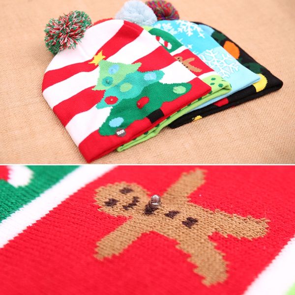 

led christmastree beanie light up knitted hat for children christmas party