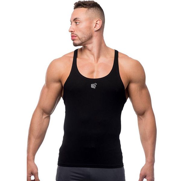 

new bodybuilding tank mens gyms workout fitness sleeveless shirt muscle male clothing casual tights quick dry brand vest, White;black