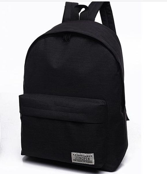 

solid color canvas backpack schoolbag tide small fresh college style backpack men and women fashion travel bag selling