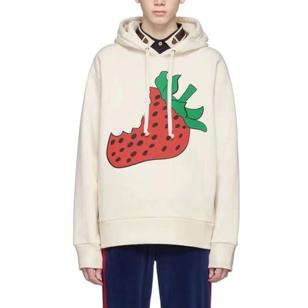 

19SS Роскошные Европейские Толстовки Клубничный Узор Печати Свитер Модный Хлопков