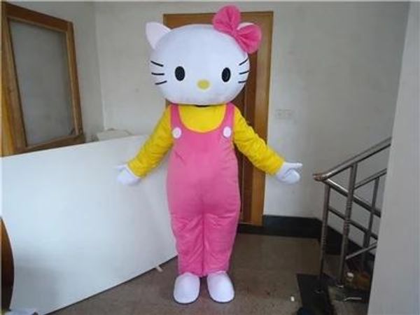 

kitty cat талисман мультфильм костюм котенок кошка костюм талисмана взрослого причудливого платья размера бесплатная доставка 1шт / серия, Red;yellow