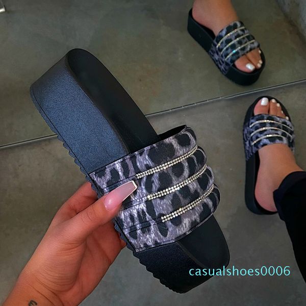 

2020 women's slippers fashion casual slippers women thick platforms shoes flip flops ladies slides rome beach sandals c06, Black
