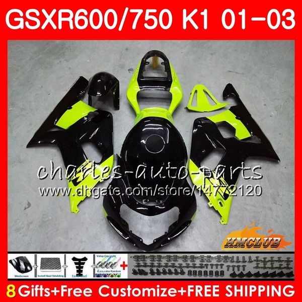 

8gifts зеленый черных горячие тела для suzuki gsxr750 gsxr 600 750 gsxr600 01 02 03 4hc.45 gsxr600 k1 gsx r750 gsxr750 2001 2002 2003 обтека