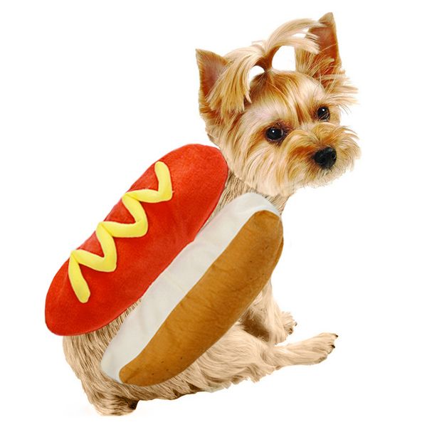 Acheter Animaux De Pâques Hot Dog Gilet Hamburger Sans Manches Vêtement Chien Kitty Garder Au Chaud Gilet Dessin Animé Drôle Costume Vente Chaude