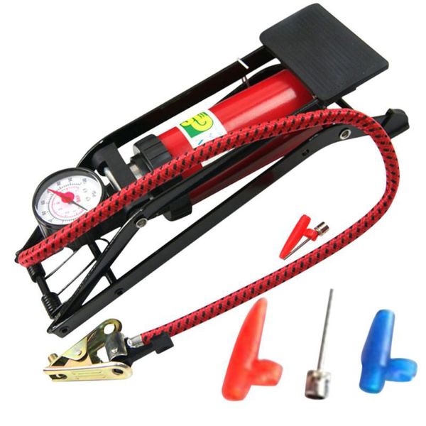 

aluminum alloy bicycle bike pump foot high pressure tire air inflatable inflator car motorcycle with pressure gauge