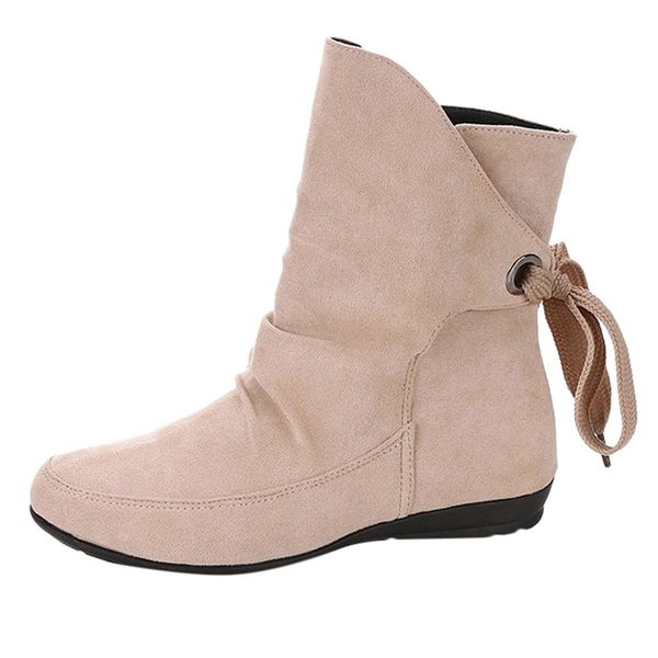 

red short booties women lace up buckle roman platform ankle boots ladies winter shoes ankle botas mujer warm plush insole shoes, Black