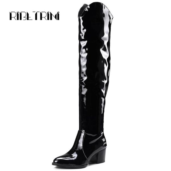 

ribetrini new fashion lady over the knee boots animal pattern thigh high boots women 2020 high heels woman shoes, Black