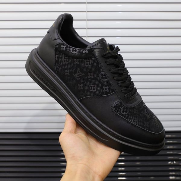 

2020 four seasons casual men's shoes fashion luxury casual sports running shoes basketball edition leather black casual shoes