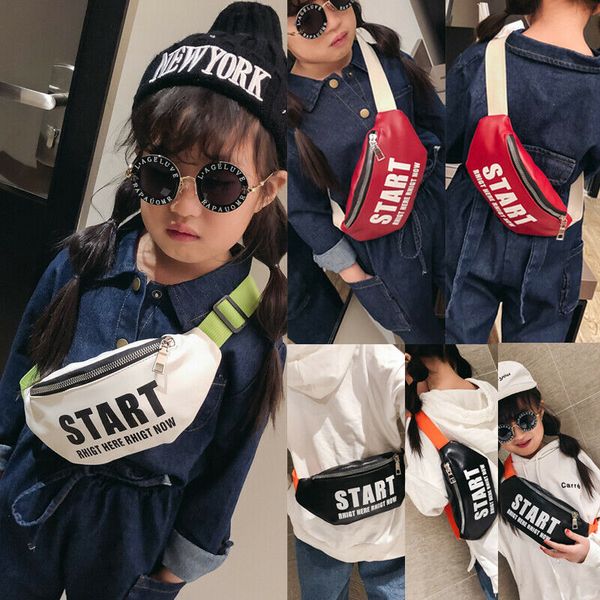 

2019 new fashion children boy girl waist bag letter print zipper casual sports travel chest bag