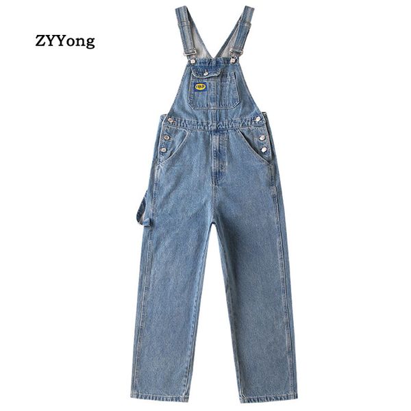 

2020 new bib overalls for man suspender pants men's jeans jumpsuits high street sping autumn fashion denim male size s-2xl, Blue