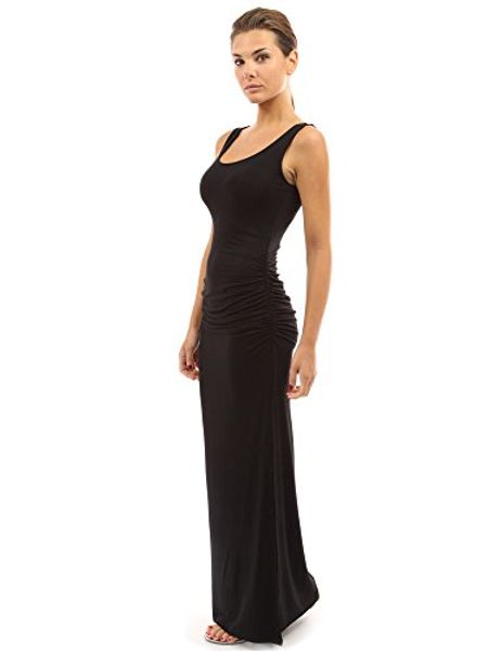 

casual dresses pattyboutik women's sleeveless summer maxi dress, Black;gray