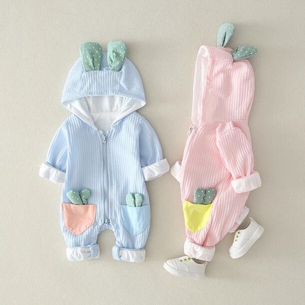 Novo outono 2 cores cute cacto infantil roupas bebê meninas meninos macacão confortável algodão recém-nascido macacão bebê