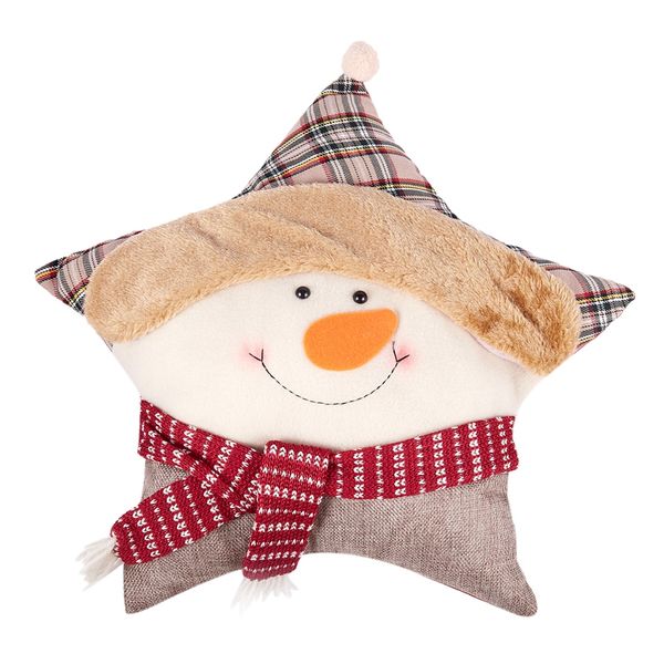 

christmas throw pillow pentagram shape cushion home decoration and gift (snowman