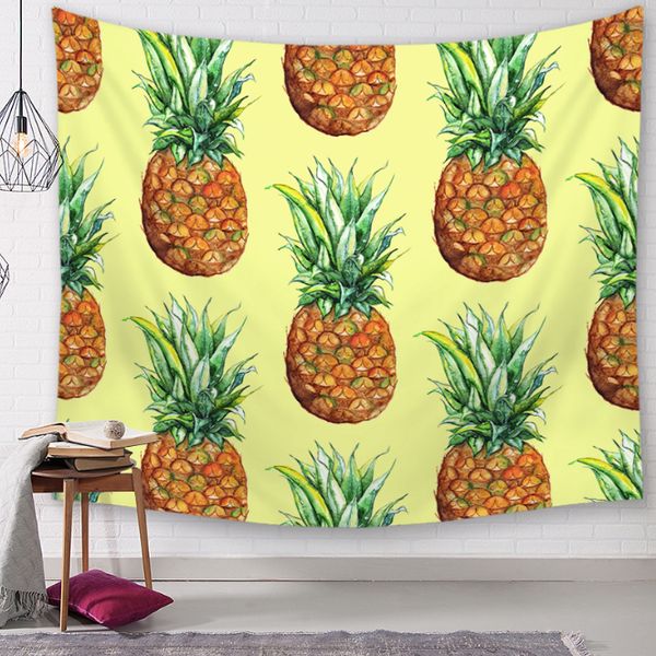 Cartoon Pineapple Decorative Tapestries Bathroom Outdoor Tapestry