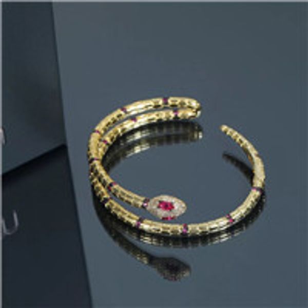 

2019 new fashion 925 sterling sliver classic snake design bracelet gold original open women bracelet lady wedding, Golden;silver