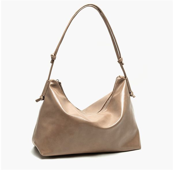 

design handbag women style versatile oil wax leather tote bag with knot and shoulder strap sweet lady shoulder bags fashion 4