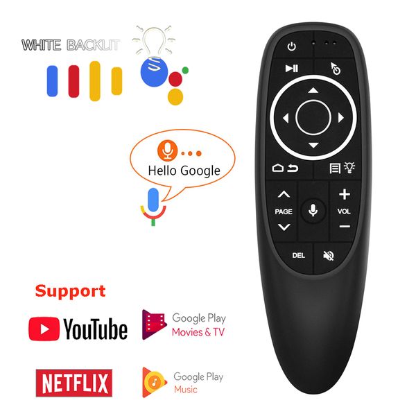 

g10s pro voice control air mouse with gyro sensing mini wireless smart remote backlit for android tv box pc h96 max hk1 max s905x3