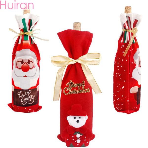 

christmas wine bottle decor set santa claus snowman deer bottle cover kitchen decoration for new year 2020 xmas 2019 party decor