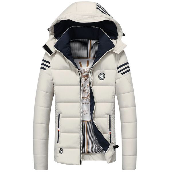

men winter coat outwear with hooded warm casual oversize white duck down-jacket male overcoat plus size 3xl 4xl clothing, Black