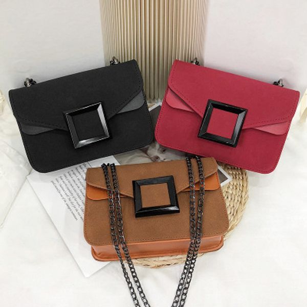 

new luxury women suede leather pure bag fashion color leather handbag women casual messenger crossbody shoulder bag