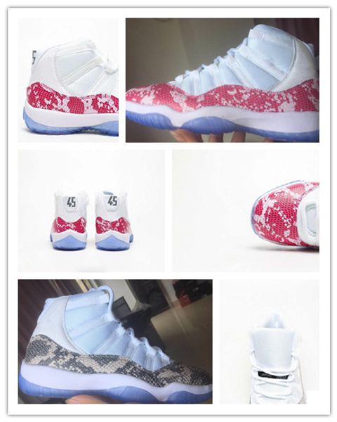 

2019 new big kid jumpman men 11 high pink light bone snakeskin basketball shoes retro sneakers shoe, Black