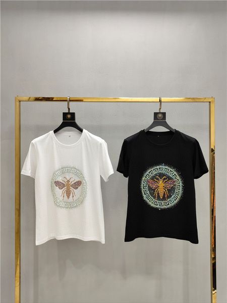 

2020ss весна и лето новый высококачественный хлопок печать короткий рукав круглый вырез панели футболка размер: -l-xl-xxl-xxxl цвет: черный, Gray