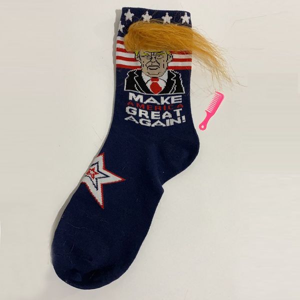 

трамп носки желтые волосы смешной мультфильм спортивные чулки трамп женщины мужчины хип-хоп сша носок уличная одежда с гребнем партии пользу, Pink;yellow