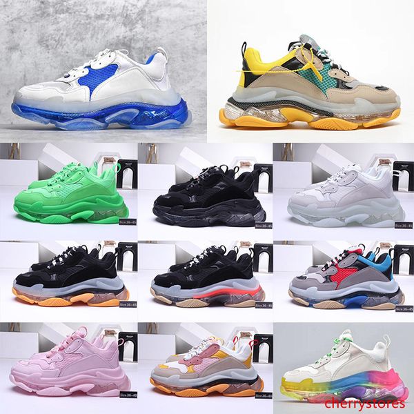 

2020 fashion casual shoes platform 17fw triple-s dad for men's women black sports luxury designer triple s vintage shoe size eur 36-45
