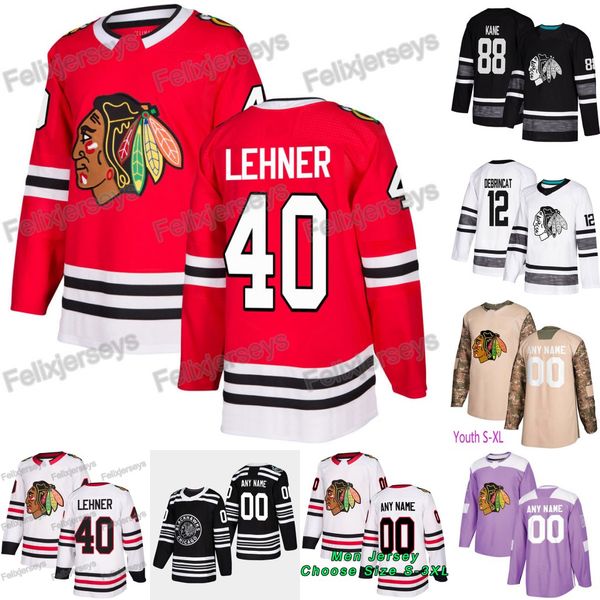 

40 Robin Lehner Chicago Blackhawks Andrew Shaw De Haan Kirby Dach Alex DeBrincat Patrick Kane Duncan Keith Dylan Strome Jonathan Toews