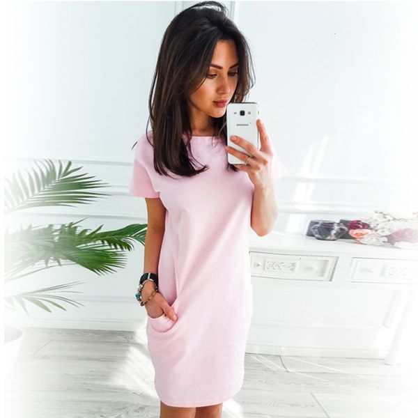 

womens dress women clothing o neck short sleeve solid party dress loose straight fashion pockets elegant vestidos casual vintage summer, Black;gray
