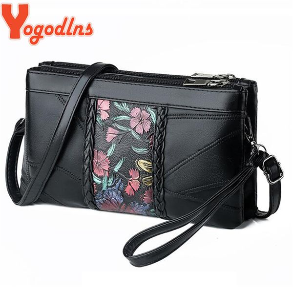

yogodlns vintage flower pattern нашивки сумка сумка вечер женщины сцепления качество ткачество из натуральной кожи плечо sling кошелек